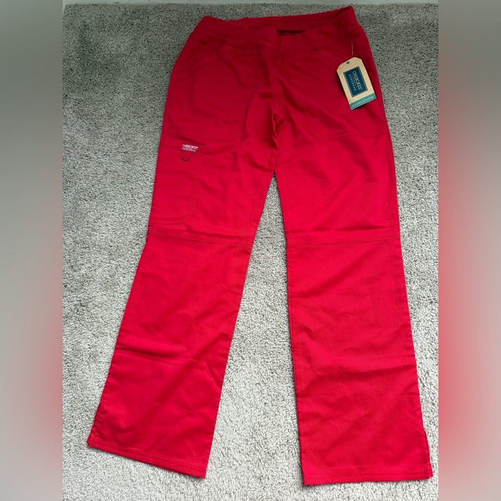 Cherokee Workwear scrubs red extra small petite pants